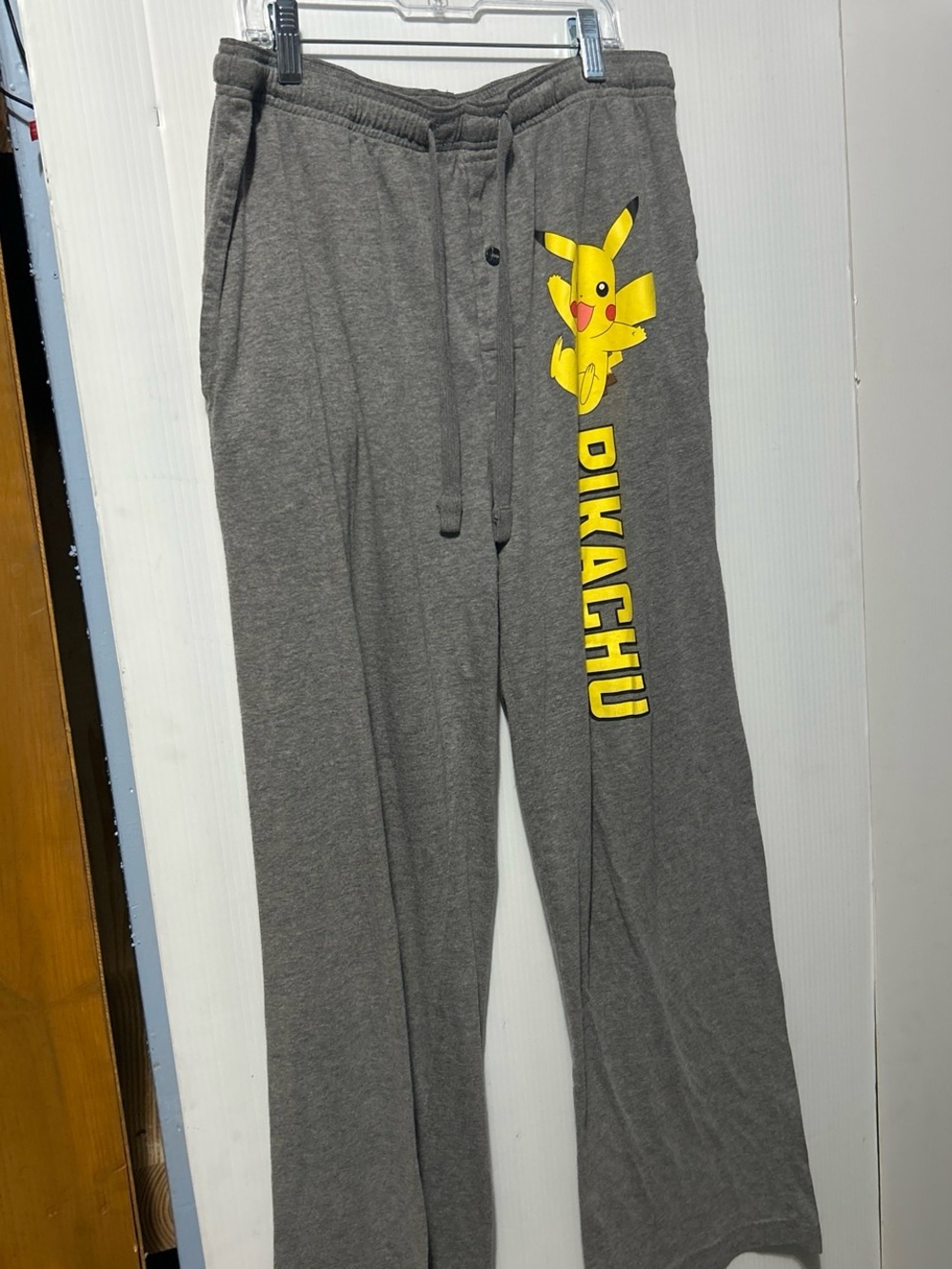 Pokemon Gray Sweatpants with Yellow Pikachu Graphic - Men